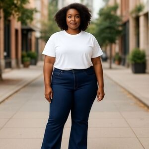 Avenue Dark Wash Boot Cut Jeans Size 20